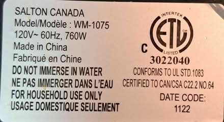 Photo of free Salton waffle maker (3985 Grand ParkDr. Mississauga) #4