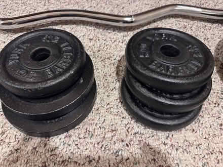 Photo of free Curl bar + 120 lbs free weights (Newmarket) #3