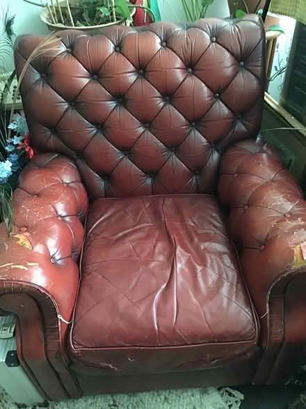 Photo of free Red Chesterfield armchair (Leytonstone, E11) #1