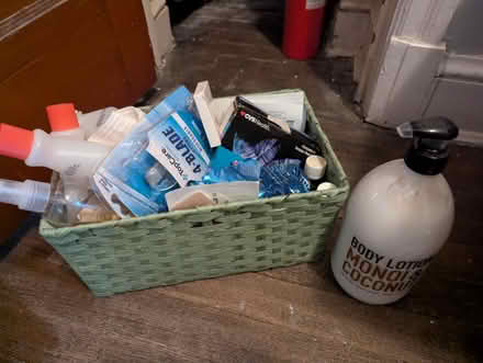 Photo of free Storage baskets with toiletries (Hyattsville) #1