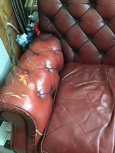 Photo of free Red Chesterfield armchair (Leytonstone, E11) #3