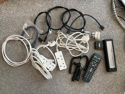 Photo of free Electrical Plugs, Cables and Phone Chargers + 1 battery LED lamp. (Blewbury OX11) #1