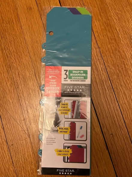 Photo of free Binder Snap-In Bookmark Dividers (Upper West Side) #1