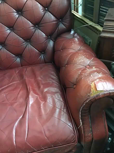 Photo of free Red Chesterfield armchair (Leytonstone, E11) #2