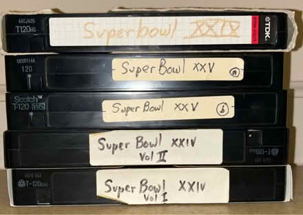 Photo of free VHS tapes (Super Bowl 24,25,29) (Belmont) #1