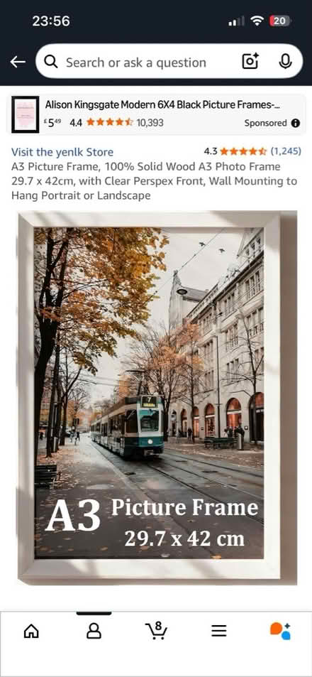 Photo of White A3 slim frame for posters (Croydon) #1