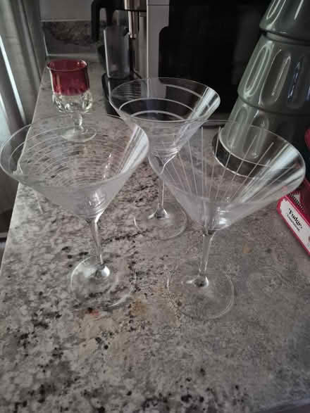 Photo of free 3 large martini glasses (Abington) #2