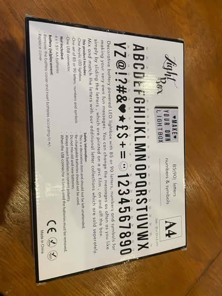 Photo of free Lightbox with letters/ numbers (SL6 Boyn Hill) #2