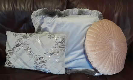 Photo of free 2 grey & 1 pink cushion (Burgess hill) #1