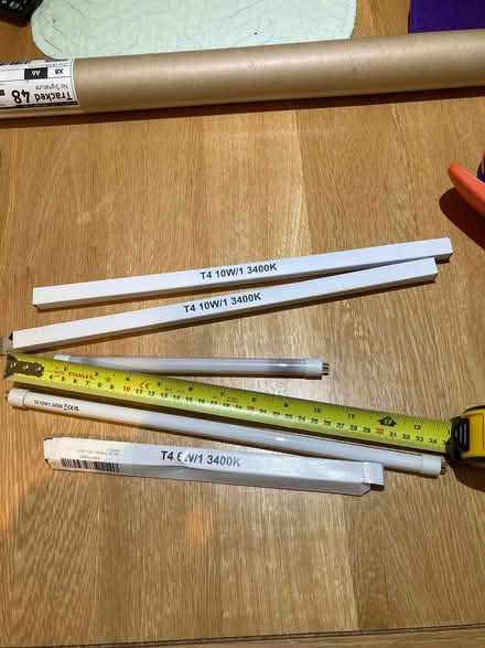 Photo of free Undercupboard strip lighting bulbs x 3 - 2 larger ones and a smaller one - please see photos for dimensions (Crowthorne RG45) #1