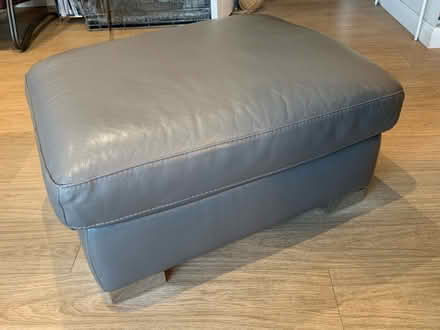 Photo of free Grey Leather Footstool (Churchdown GL3) #1