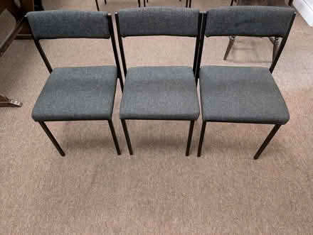 Photo of free Black steel framed chairs with padded cloth seats (Wokingham RG40) #4