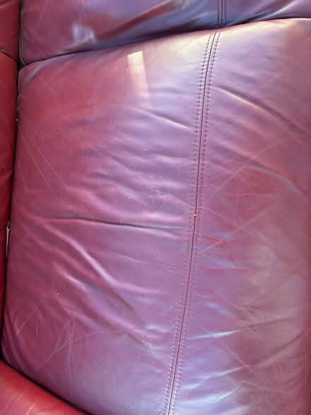 Photo of free 2 Leather sofas. Red (Birchwood LN6) #4