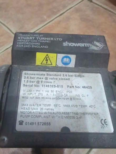 Photo of free Stuart Turner shower pump (East Dulwich SE22) #1
