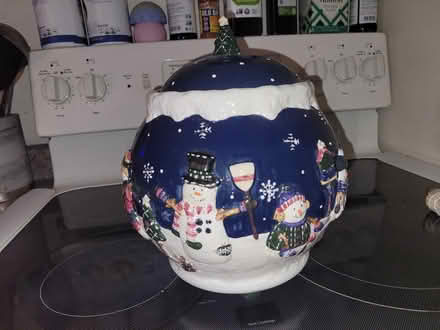 Photo of free snowman ceramic cookie jar (near lowell general maincampus) #1