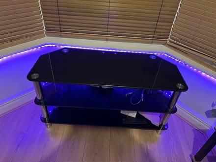 Photo of free Black Glass and Chrome TV stand (Nr Oswestry) #2