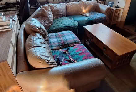 Photo of free leather sectional sofa (Zia and St. Francis) #2