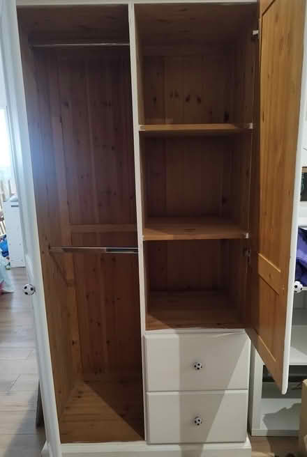 Photo of free White wooden wardrobe (Frodsham) #2
