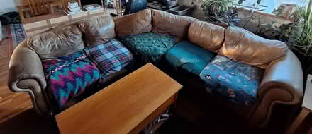 Photo of free leather sectional sofa (Zia and St. Francis) #1
