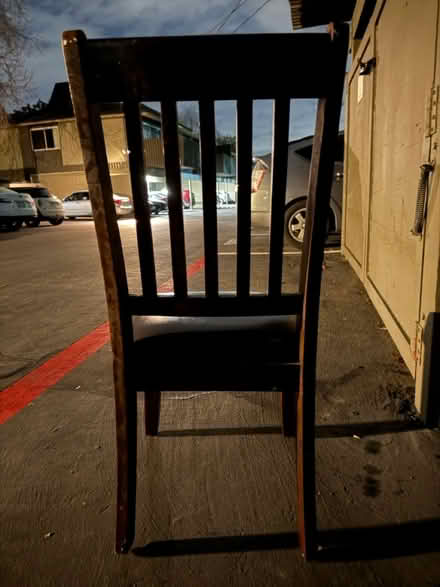 Photo of free Wood chair-vinyl upholstered seat (Valencia Avenue, Sunnyvale) #3