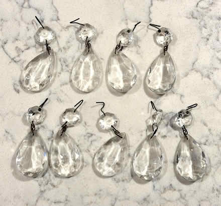 Photo of free 9 cut glass droplets for chandelier (East Marden) #1