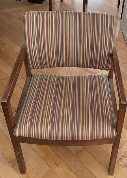Photo of free Wood and fabric Chair (Alta vista / riverside) #1