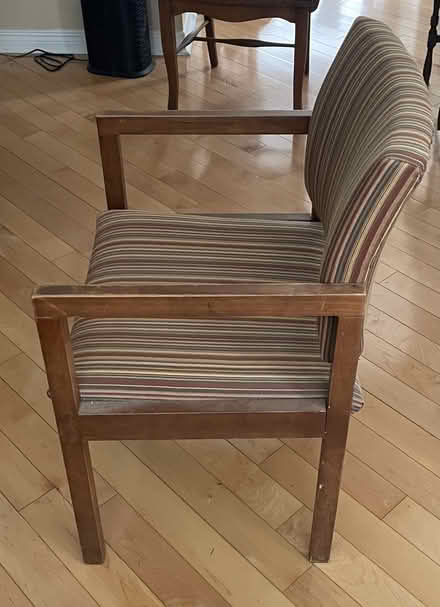 Photo of free Wood and fabric Chair (Alta vista / riverside) #2