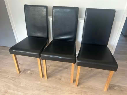 Photo of free 3x Black Leather Chairs (CT2 8LL) #1