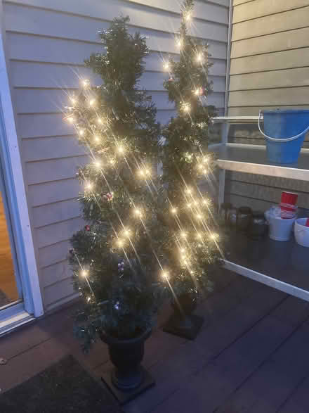 Photo of free Two artificial trees with lights (Tinton falls) #1