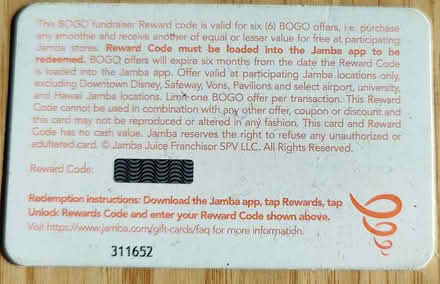 Photo of free Jamba Juice BOGO card (Mountain View) #2