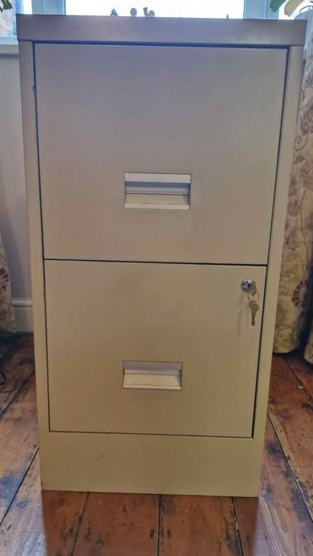 Photo of free Two drawer filing cabinet with key (Birmingham B29) #1