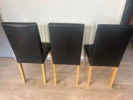 Photo of free 3x Black Leather Chairs (CT2 8LL) #4
