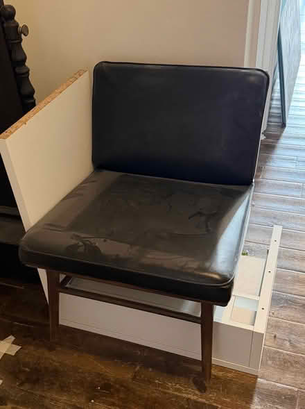 Photo of free Single Chair - leather and wood. (Ealing TW8) #1