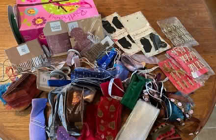 Photo of free LOTS ribbons, fancy tape, gift decs (Eagle Hill) #1