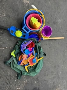 Photo of free plastic containers and sand toys #1