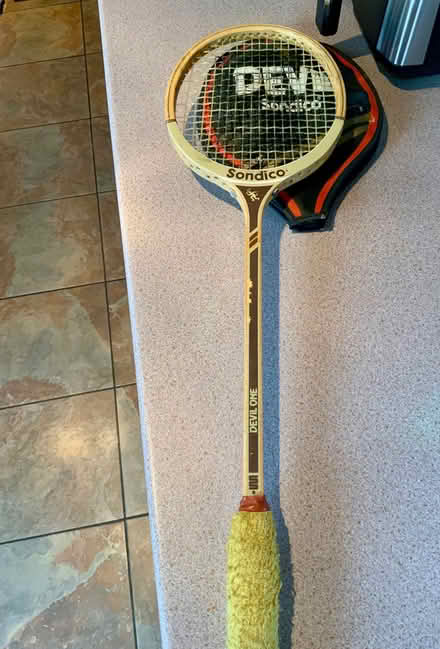 Photo of free Sondico “Devil One” Vintage Wooden Squash Racket With Case. (Kendal LA9) #1