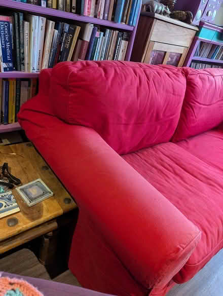 Photo of free Red comfy sofa (Weymouth DT4) #2