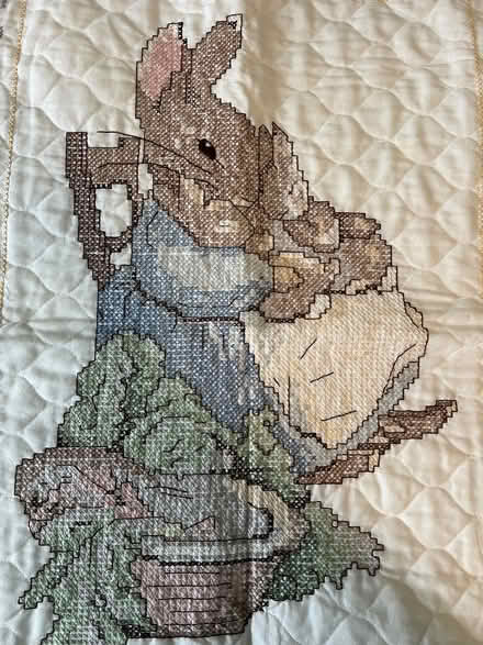 Photo of free Cross-stitched baby quilt (Midtown Palo Alto) #2