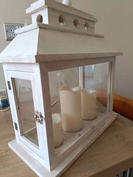 Photo of free Wooden lantern, 3 battery Candles (North Dublin Fairview/Clontarf) #2