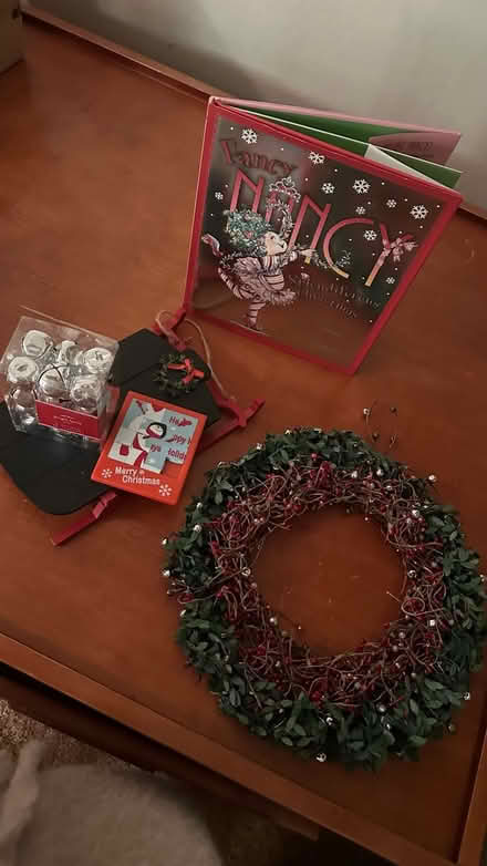 Photo of free Christmas book, bells, wreath + (Eagle Hill) #1