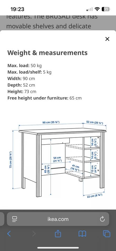 Photo of free White IKEA desk (Twickenham TW1) #3
