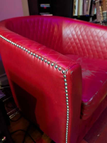 Photo of free 2 Vintage red leather lounge chairs (Park View - Colombia Heights) #1