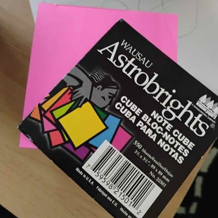 Photo of free Astrobrights note cube (Darien) #2