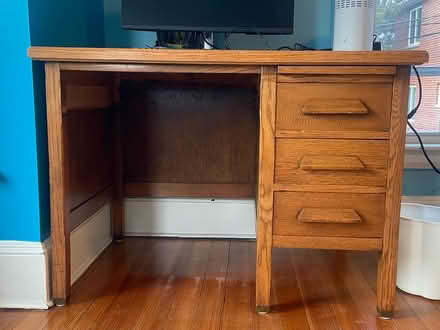 Photo of free Vintage solid oak desk (Arlington Hts near AHS) #1