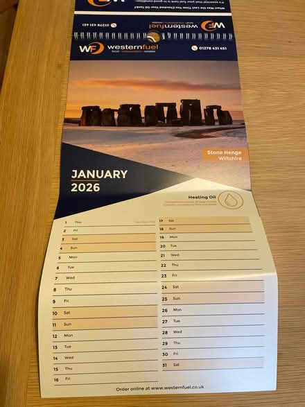 Photo of free 2026 calendar (Kingston st Mary) #2