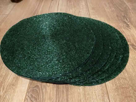 Photo of free 6x Green beaded placemats (Hackney E8) #1