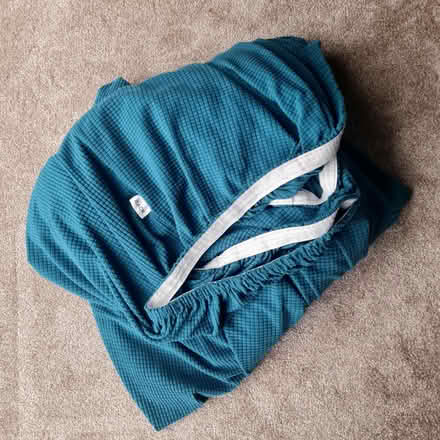 Photo of free XL stretchy sofa cover teal green (Purbrook) #1