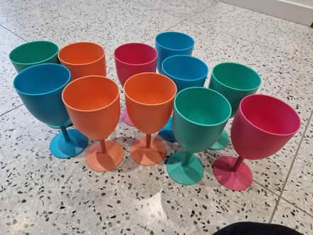 Photo of free 11 plastic wine glasses (Broxbourne EN10) #1