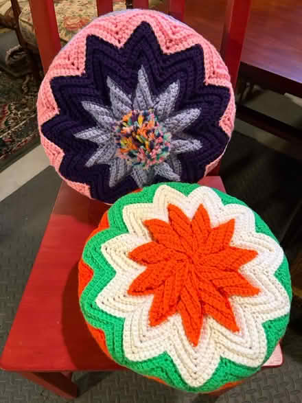 Photo of free Vintage crocheted round pillows (Oradell, NJ) #1