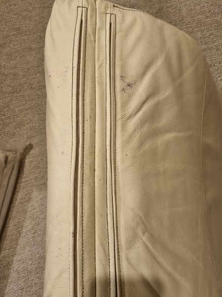 Photo of free Beige/cream leather Poang chair cover. (Kippington TN13) #3
